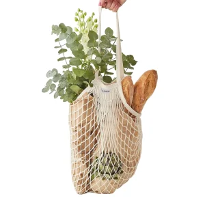 Biodegradable Organic Cotton Mesh Shopping Bag Pure Cotton Vegetable Fruit Storage Mesh Bag With Custom Logo