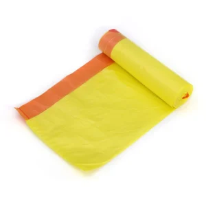 Black Drawstring Embossed Biodegradable Garbage Trash Bags HDPE LDPE for Household Use