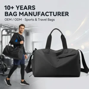 Black Men Large Sports Travel Gym Bags Custom Boys Wet Dry Oxford Gym Fitness Bag With Logo