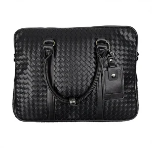 Black PU Fashion Zipper Closure Large Capacity Tote Bag Handbag for Outdoor & School Use