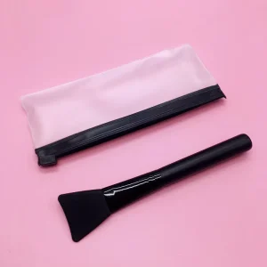 Black Single Silicone Facial Mask Brush Skincare Beauty Tool Mask Spatula With Portable EVA Bag