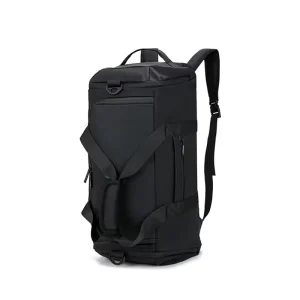 Black Sport Duffel Bag with Dry wet Separation Design Tote Backpack Custom Luxury Travel Gym Bag Materials Recyclable
