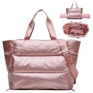 Blosa for Pink Women’s Gym Sports Duffle Tote Bag Waterproof Weekend Travel Bag Zipper for Swimming Yoga Mat Fitness Should