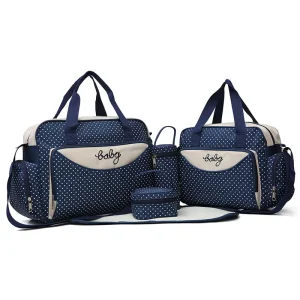 Brand Fashion Travel Large Capacity Multi-function 5 Piece Set Mommy Shoulder Bags Waterproof Baby Nappy Diaper Bag
