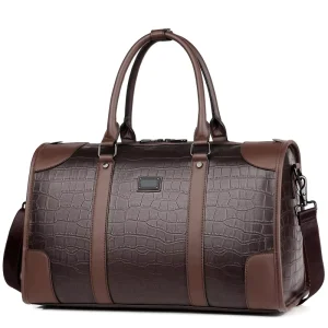 Brown Waterproof Travelling Bag Luggage Travel Bag Leather for Men and Women