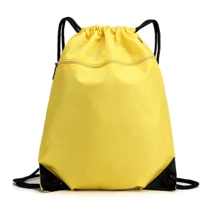 Drawstring Bags Sack Pack Black Draw String Cinch Sports Gym Travel Swimming Beach Camping