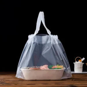 Bulk Plastic Drawstring Bags for Pizza Takeout Custom Food Delivery Box Carrier Supplier