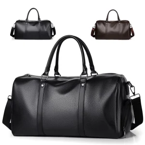 Business Commute & Gym Duffel Bag Waterproof Travel Accessories with Wet Pocket Customizable Logo Fashion PU Material