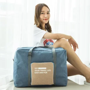 Business Trip Travel Bags Luggage Casual Waterproof Nylon Foldable Luggage Travel Bags Large Capacity Outdoor Unisex Zipper