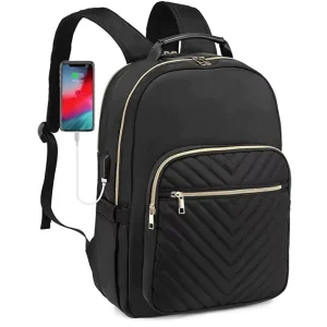 Business Work Computer Bags Stylish Purse Bookbag Multipurpose College Women USB Laptop Anti Theft Business Backpack