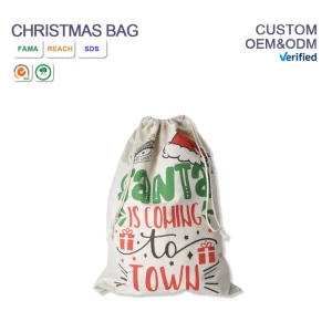 Can Add Your Own Logo Printed Dust Proof Natural Semi White Cotton Canvas Custom Drawstring Tote Bag Custom Color for Shopping