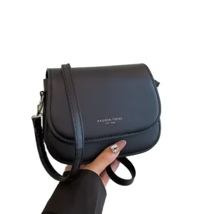 Candy Colored Lady PU Waterproof RFID Shoulder Saddle Crossbody Bag with Fashionable Texture