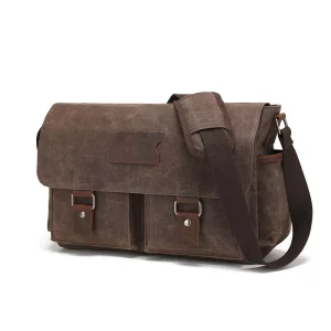Canvas Camera Bag for Men Women Shoulder Messenger Vintage Style Waterproof Durable Zipper Closure Outdoor Portable