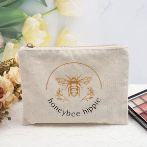 Canvas Cosmetic Eye Shadow Packaging Zipper Bag Custom Logo Canvas Money Passport Storage Zipper Bag