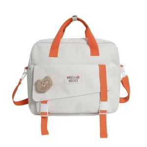 Canvas Female Student Class Primary School Student Handbag Carry Book Bag Tutorial Bag Shoulder Messenger Bag