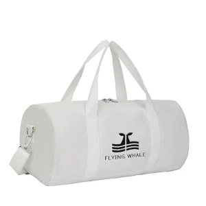 Canvas Heat Transfer Cylinder Travel Bag with Custom Logo With Gym Fitness