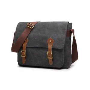 Canvas Messenger Bag Custom Logo Men’s Durable Shoulder Satchel Crossbody School Messenger Bag