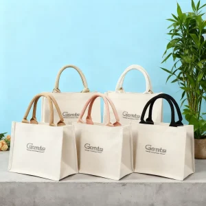 Canvas Tote Bag Foldable Reusable Shopping Bag For Grocery Market Travel Daily Errands Easy To Store