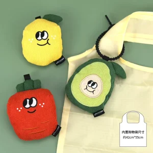 Cartoon Fruit Shape Shopping Bag Original Design Cute Doll Creative Folding Eco Friendly Bag Pendant
