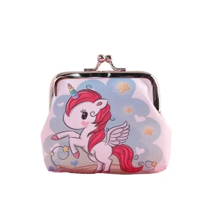 Cartoon Kids Wallet & Cardholder with Iron Buckle Coin Purse Gift for Children or Ladies Polyester