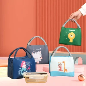 Cartoon Lunch Bag Portable Insulated Thermal Lunch Box Picnic Supplies Bags Milk Bottle for Women Girl Kids Children