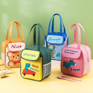 Cartoon Lunch Box Bag Student Portable Thickened Cute Large Capacity Insulated Lunch Bags for School Kids