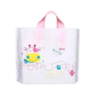 Cartoon Thickened PE Plastic Bag for Children’s Clothing Durable Clothing Packaging Cute Handbag Gift for Store Shopping