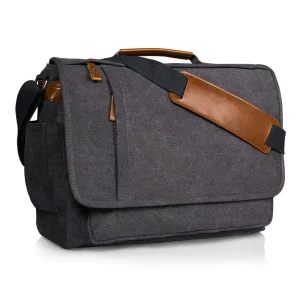 Casual Travel Work College Waterproof Mens Canvas 17 Inch Laptop Business Shoulder Computer Messenger Bags