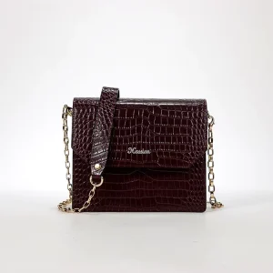 Chain Leather Crossbody Messenger Bags Evening Ladies Handbags Women Bags Crocodile Leather Shoulder Bag Custom Luxury