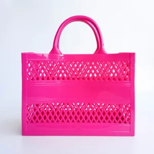 China Supplier New PVC Open Closure Retro Style Cute Beach Bag for Girls Fashion Solid Color