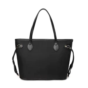 Classic Big Lady Shopping Bag Water Proof Nylon Zipper Tote Bag with Polyester Lining Portable for Women