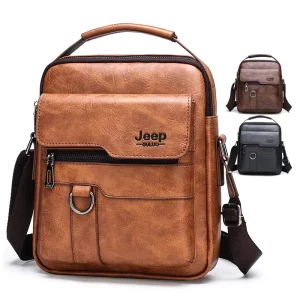Classic Casual Single Shoulder Crossbody Bag PU Leather Business Youth Vertical Men Shoulder Messenger Bag