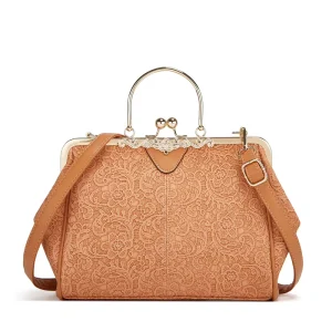 Classic Hollow Embossed Pu Leather Messenger Bag Handbags Vintage Women’s Evening Clutch Satchel Purse Tote