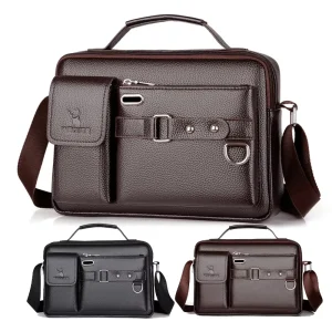 Classic Horizontal Design Good Quality Men Crossbody Bag Messenger Bag PU Leather Business Travel Sling Bag