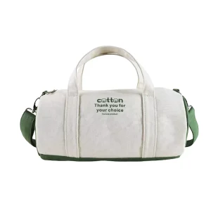 Classic Simple Durable Canvas Gym Bag Zipper Closure Minimalist Style Adjustable Strap 20-30L Capacity for Unisex Outdoor Travel