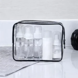 Clear Eco-friendly PVC Travel Toiletry Bag Cute Plants Makeup Cosmetic Bag Waterproof Storage Organizers Zipper