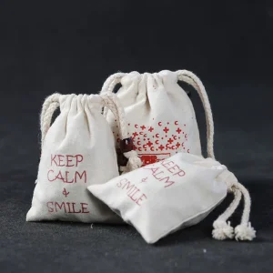 Cloth Drawstring Bags Cotton Dust Bag Cotton Pouch Package Custom Calico Cotton Canvas Bag With Draw String