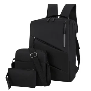 College University Boy Men Laptop Bag Computer Shoulder 3in1 Pcs Set School Laptop Backpack With Usb Charger