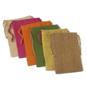 Coloful Mini Raw Jute Pouch