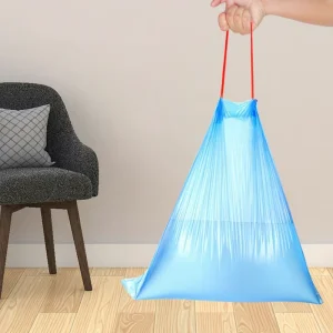 Colorful Plastic Drawstring Trash Bags on Roll Thick for Home Office