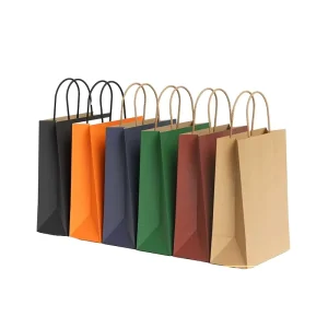 Colorful Shopping Paper Bags Kraft Paper Bags with Paper Handles Gift Bag