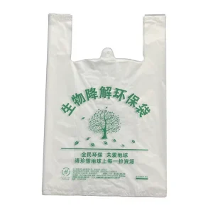 Compostable Biodegradable PLA PBAT T-Shirt Bag Eco-Friendly Custom Shopping Supermarket Plastic Bags