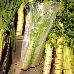 Corn Starch Transparent Flat Bottom Compostable Vegetable Produce Bag Biodegradable Fruit Open Top Flat Bag