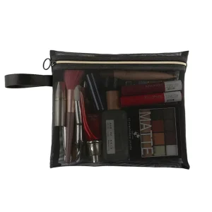 Cosmetic Bags with Zipper Lightweight Quilted Pouch Clear Mesh Cosmetic Bags for Travel