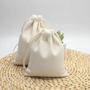 Cotton Canvas Drawstring Small Cloth Bag Logo Printable Canvas Drawstring Bag Rice Package Bag for Promotion