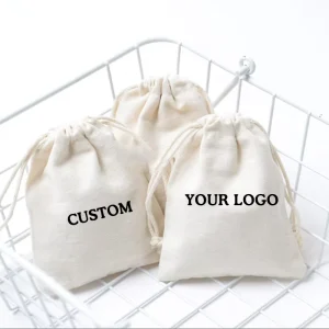 Cotton Drawstring Bags With Logo Canvas Fiber Drawstring Bag White Cotton Square Drawstring Bag