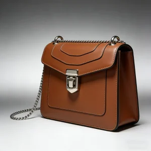 Crackle Leather Mini Satchel Vintage Metal Buckle Top Handle Bag Versatile Crossbody Bag Premium Finish for Work Dating