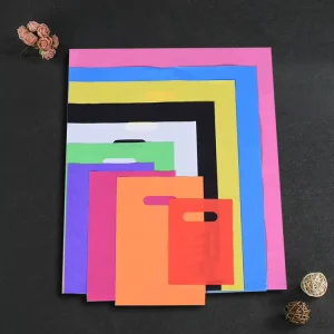 Crisp Printing Surface LDPE Shopping Bag Die Cut Carrier for Vivid Brand Logos Reliable LDPE Die Cut Bag