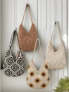 Cross border Factory Direct Pure Hand woven Single shoulder Underarm Beach Bag for Ladies