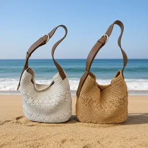 Cross border Factory of Purely Handcrafted Woven Bags with Large Capacity Suitable for Casual Travel and Beach Use